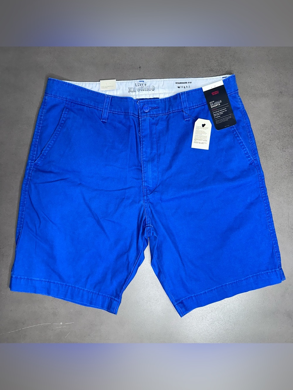 Levi’s XX Chino Standard Fit Bright Blue Shorts - W36 L9.5 NWT